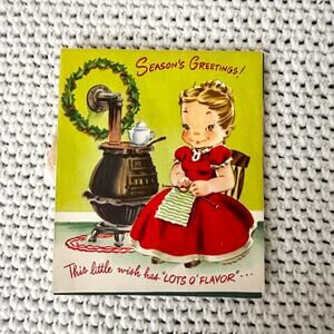 Vintage Full-o-Fun Lipton Tea Mid Century Modern Christmas Card Unused READ